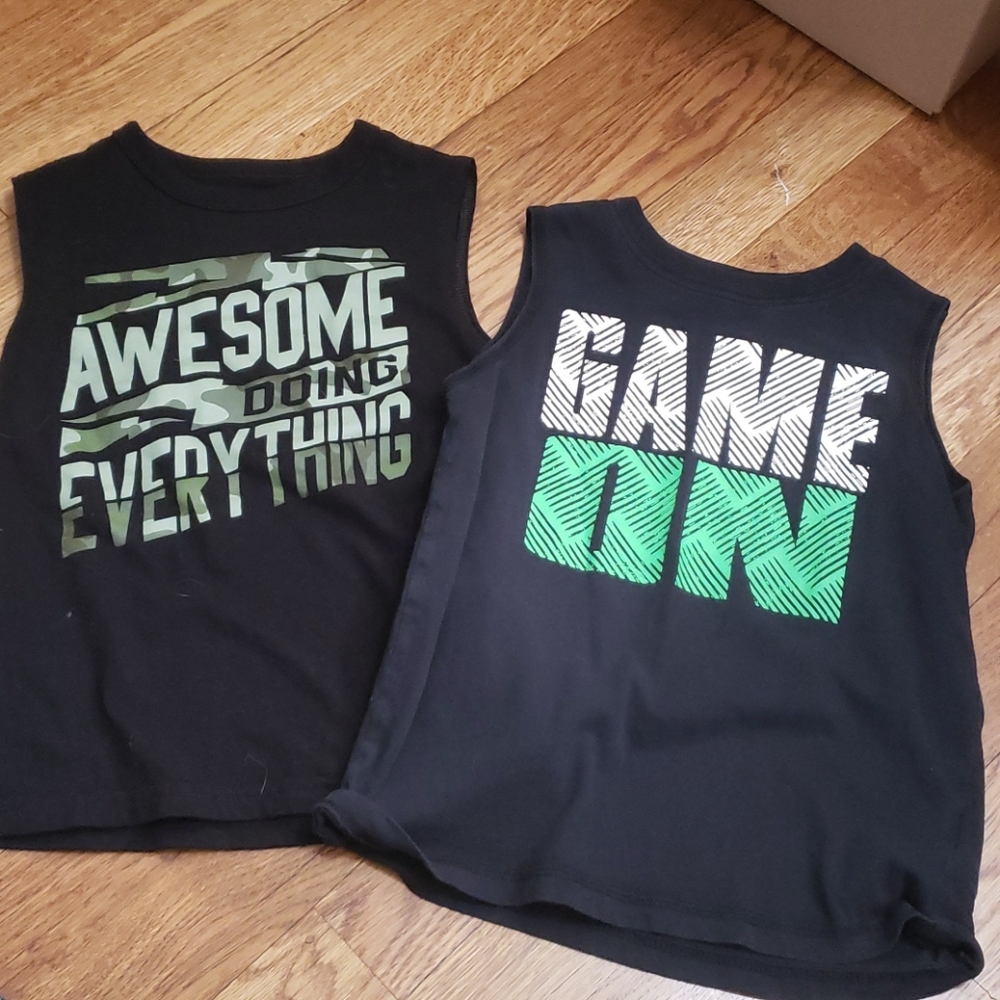 Set of 2 boy's black tank tops